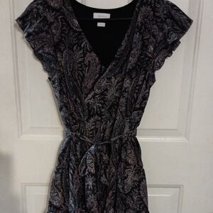 Little Moon Multicolor Paisley Print Mini Dress